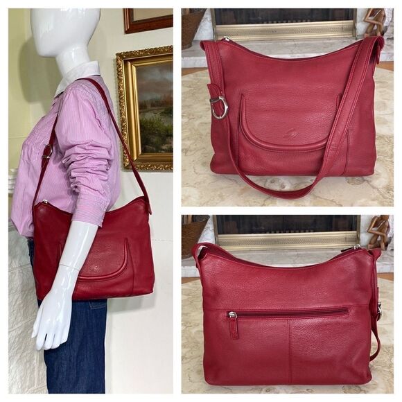 Stone Mountain Red Leather Shoulder Bag - Picture 1 of 15